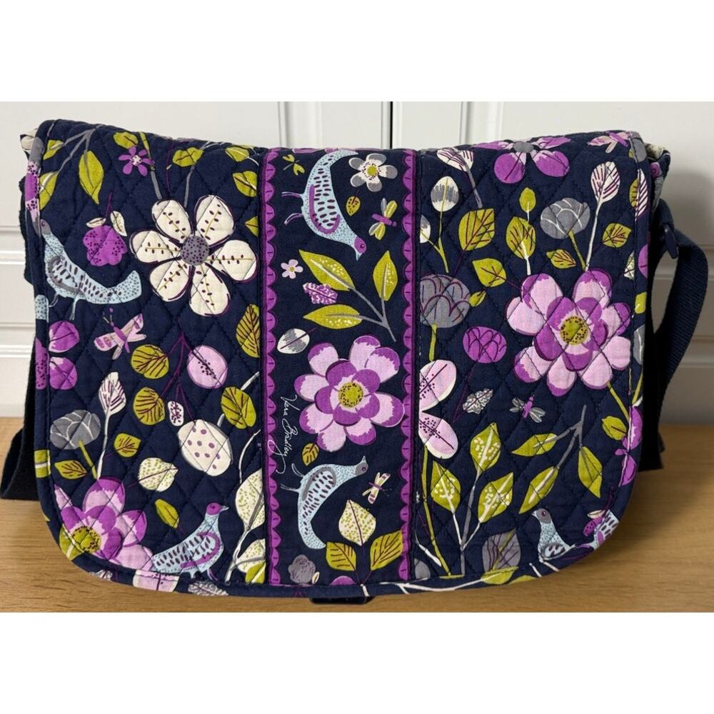 Vera Bradley Messenger Bag in Floral Nightingale Pattern